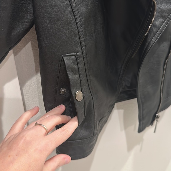 VGUC Girls Size M Medium Motorcycle Jacket Coat Joujou Black Flower Floral - Picture 7 of 13